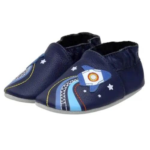 Robeez Baby Boys and Unisex Soft Soles Slip-Resistant Crib Shoes Slippers Moccasins for Infant and Toddler, 0-24 Months - 1