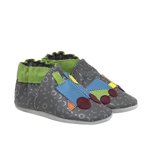 Robeez Baby Boys and Unisex Soft Soles Slip-Resistant Crib Shoes Slippers Moccasins for Infant and Toddler, 0-24 Months - Robeez