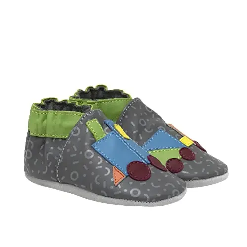 Robeez Baby Boys and Unisex Soft Soles Slip-Resistant Crib Shoes Slippers Moccasins for Infant and Toddler, 0-24 Months - 1