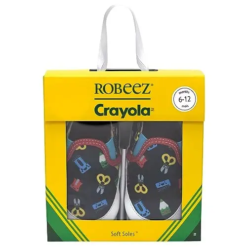 Robeez Baby Boys and Unisex Yumshoq Tagliklar Sirpanishga Qarshi Beshik Poyabzallari Uyqu Poyafzallari Mokasinlar Chaqaloq va Go'daklar uchun, 0-24 Oy - 6