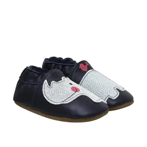 Robeez Baby Boys va Unisex Yumshoq taglikli, sirpanishga qarshi krovat poyabzallari, shippak mokasinlar, go'daklar va yosh bolalar uchun, 0-24 oy - 4