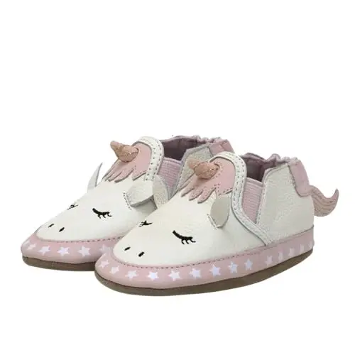 Robeez Baby Girls and Unisex Soft Soles Slip-Resistant Crib Shoes Slippers for Infant and Toddler, 0-24 Months 