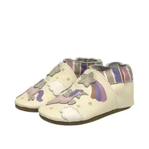 Robeez Baby Girls and Unisex Yumshoq Tagliklar Sirpanishga Qarshi To'shak Poyabzallari Chaqaloqlar va Go'daklar uchun Terliklar, 0-24 Oy - ROBEEZ