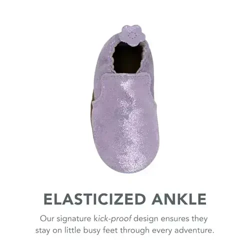 Robeez Baby Girls va Unisex Yumshoq Tagliklar Sirpanishga Qarshi Beshik Poyabzallari Chaqaloq va Go'daklar uchun Uy poyafzallari, 0-24 Oy - ROBEEZ