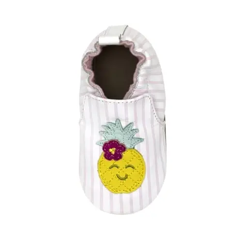 Robeez Baby Girls va Unisex Yumshoq Tagliklar Sirpanishga Qarshi Beshik Poyabzallari Chaqaloq va Kichkintoylar uchun Uy poyabzali, 0-24 Oy - 3
