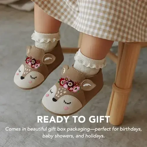 Robeez Baby Girls va Unisex Yumshoq Tagliklar Sirpanishga qarshi Beshik Poyabzallari Chaqaloqlar va Go'daklar uchun Uy poyafzallari, 0-24 Oy - 7