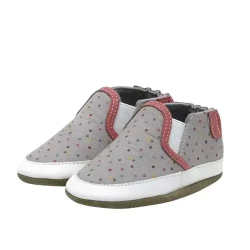 Robeez Baby Girls va Unisex Yumshoq Tagliklar Sirpanishga Qarshi Beshik Poyabzallari Uy poyabzallari Chaqaloqlar va Go'daklar uchun, 0-24 Oy - 1