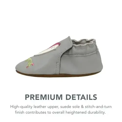 Robeez Baby Girls va Unisex Yumshoq Taglikli Sirpanishga Qarshi Krovat Poyabzallari Chaqaloqlar va Go'daklar uchun Uy poyabzallari, 0-24 Oy - 2