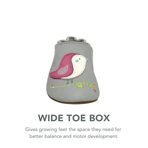 Robeez Baby Girls va Unisex Yumshoq Taglikli Sirpanishga Qarshi Krovat Poyabzallari Chaqaloqlar va Go'daklar uchun Uy poyabzallari, 0-24 Oy - 3