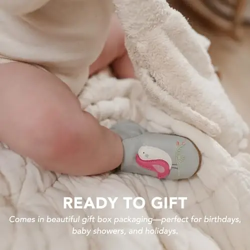 Robeez Baby Girls va Unisex Yumshoq Taglikli Sirpanishga Qarshi Krovat Poyabzallari Chaqaloqlar va Go'daklar uchun Uy poyabzallari, 0-24 Oy - 4