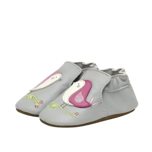 Robeez Baby Girls va Unisex Yumshoq Taglikli Sirpanishga Qarshi Krovat Poyabzallari Chaqaloqlar va Go'daklar uchun Uy poyabzallari, 0-24 Oy - 5