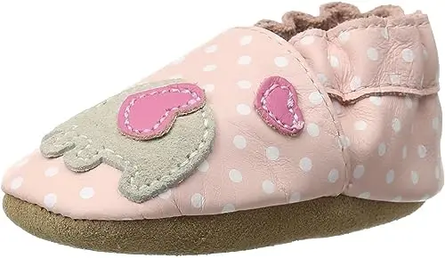 Robeez Baby Girls va Unisex Yumshoq taglikli sirpanishga qarshi krovat poyafzallari, chaqaloqlar va yosh bolalar uchun uy shippaklari, 0-24 oy - ROBEEZ