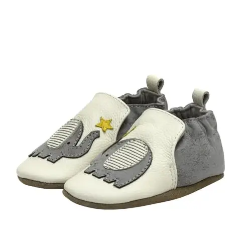 Robeez Baby Boys and Unisex Soft Soles Slip-Resistant Crib Shoes Slippers Moccasins for Infant and Toddler, 0-24 Months - 1