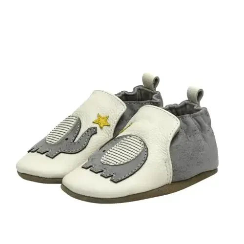 Robeez Baby Boys and Unisex Soft Soles Slip-Resistant Crib Shoes Slippers Moccasins for Infant and Toddler, 0-24 Months 