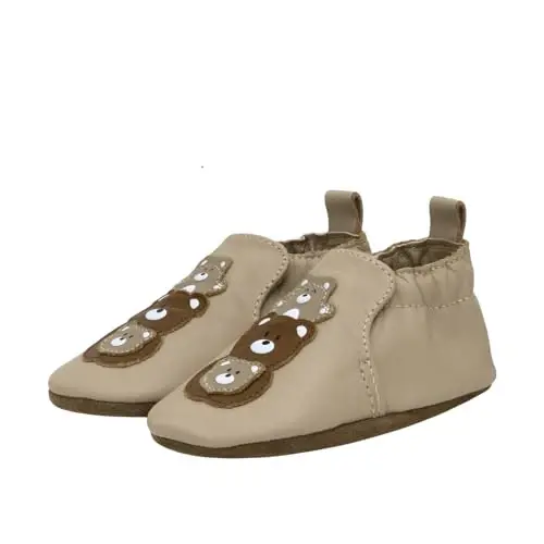 Robeez Baby Boys and Unisex Soft Soles Slip-Resistant Crib Shoes Slippers Moccasins for Infant and Toddler, 0-24 Months 