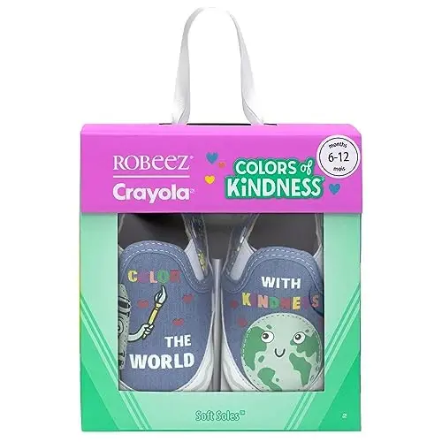 Robeez Baby Boys and Unisex Soft Soles Slip-Resistant Crib Shoes Slippers Moccasins for Infant and Toddler, 0-24 Months - 6