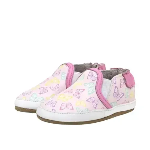 Robeez Baby Girls and Unisex Soft Soles Slip-Resistant Crib Shoes Slippers for Infant and Toddler, 0-24 Months 