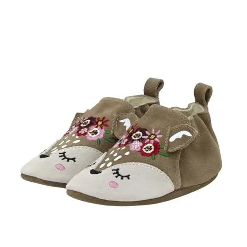 Robeez Baby Girls and Unisex Soft Soles Slip-Resistant Crib Shoes Slippers for Infant and Toddler, 0-24 Months 