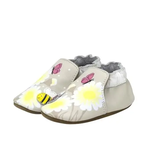 Robeez Baby Girls and Unisex Soft Soles Slip-Resistant Crib Shoes Slippers for Infant and Toddler, 0-24 Months 
