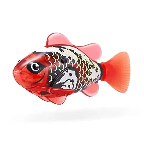 Robo Alive Robo Fish Robotic Swimming Fish (Blue + Red) by ZURU Water Activated, Changes Color, Comes with Batteries,ModazoneExclusive (2 Pack) Series 3 - 4