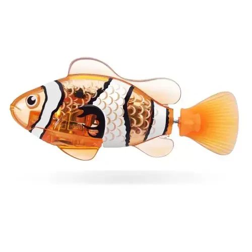 Robo Alive Robo Fish Series 2 (Teal + Orange 2 Pack) by ZURU Robotic Swimming Fish Water Activated, Changes Color, Comes with Batteries,ModazoneExclusive - Teal + Orange (2 Pack), 7165E - 5