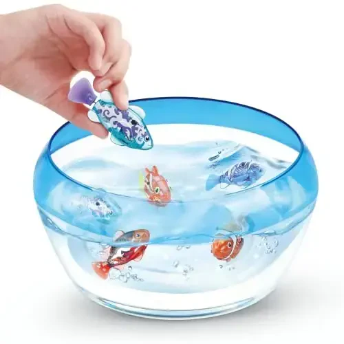 Robo Alive Robo Fish Series 2 (Hot Pink + Pink 2 Pack) by ZURU Robotic Swimming Fish Water Activated, Changes Color, Comes with Batteries,ModazoneExclusive,Multi,7165H - 6