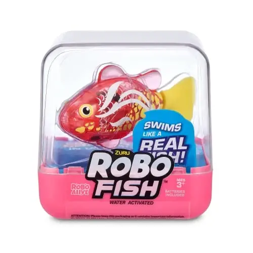 Robo Alive Robo Fish Series 2 (Hot Pink + Pink 2 Pack) by ZURU Robotic Swimming Fish Water Activated, Changes Color, Comes with Batteries,ModazoneExclusive,Multi,7165H - 3