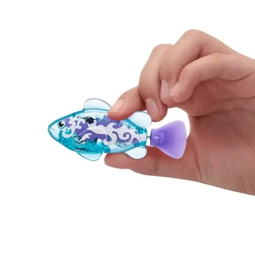 Robo Alive Robo Baliq Robot Suv Hayvonlari Baliqlari (Turkuaz + To'q sariq) ZURU tomonidan Suv bilan Faol, Rang o'zgartiradi, Batareyalar bilan birga keladi, Modazone Ekskluziv (2 ta to'plam) 3-seriya - ROBO (1)