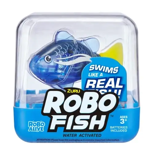 Robo Alive Robo Fish Robotic Swimming Fish (Blue + Red 2 Pack) by ZURU Water Activated, Changes Color, Comes with Batteries,ModazoneExclusive - Blue + Red (2 Pack) - 3