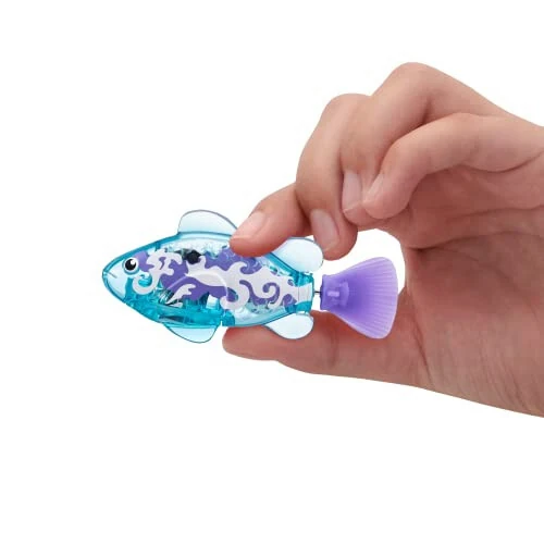 Robo Alive Robo Fish Robotic Swimming Fish (Teal + Orange) by ZURU Water Activated, Changes Color, Comes with Batteries, Modazone Exclusive (2 Pack) Series 3 - 14