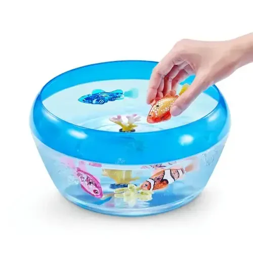 Robo Alive Robo Fish Robotlashtirilgan suzuvchi baliq (ko'k + qizil) ZURU tomonidan suv bilan faollashadi, rangini o'zgartiradi, batareyalar bilan birga keladi, ModazoneExclusive (2 dona) 3-seriya - 5