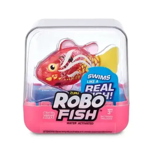 Robo Alive Robo Fish Series 2 (Hot Pink + Pink 2 Pack) by ZURU Robotic Swimming Fish Water Activated, Changes Color, Comes with Batteries,ModazoneExclusive,Multi,7165H - 3