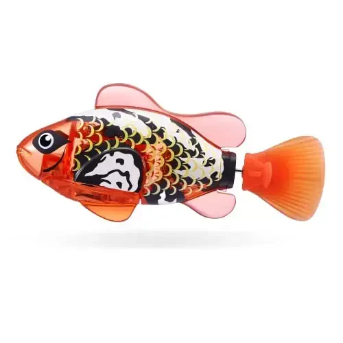 Robo Alive Robo Fish Series 2 (Qizil + Moviy 2 Pack) ZURU tomonidan Robotlashtirilgan Suzuvchi Baliq Suv bilan Faollashadi, Rangini O'zgartiradi, Batareyalar bilan Birga Keladi, ModazoneExclusive - Qizil + Moviy (2 Pack), Multi, 7165G - 4