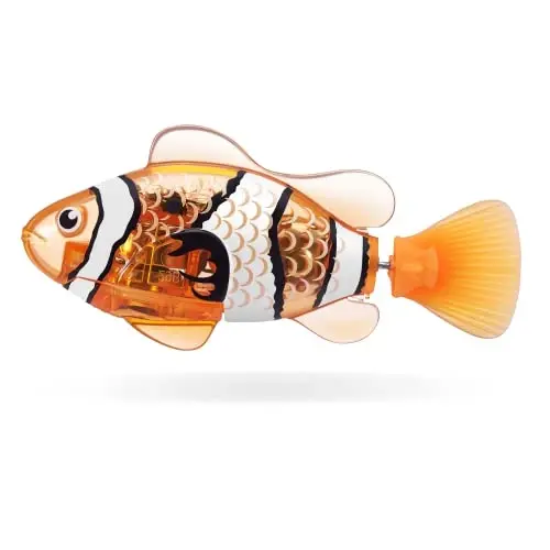 Robo Alive Robo Fish Series 2 (Teal + Orange 2 Pack) by ZURU Robotic Swimming Fish Water Activated, Changes Color, Comes with Batteries,ModazoneExclusive - Teal + Orange (2 Pack), 7165E - 5