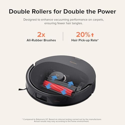 Roborock Q8 Max+, Self-Emptying, Hands-Free Cleaning for up to 7 Weeks, Reactive Tech Obstacle Avoidance, 5500 Pa Suction, DuoRoller Brush, APP-Controlled Mopping, Black. - 6