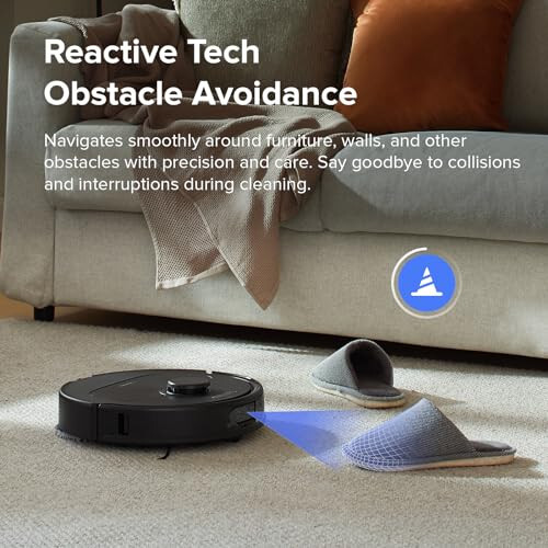 Roborock Qrevo S Robot Vacuum and Mop, Self-Drying, Auto Mop Washing, 7000Pa Suction, Self-Emptying & Refilling, 10mm Mop Lifting, 200RPM Spinning Mops, Smart Obstacle Avoidance, Black - 6