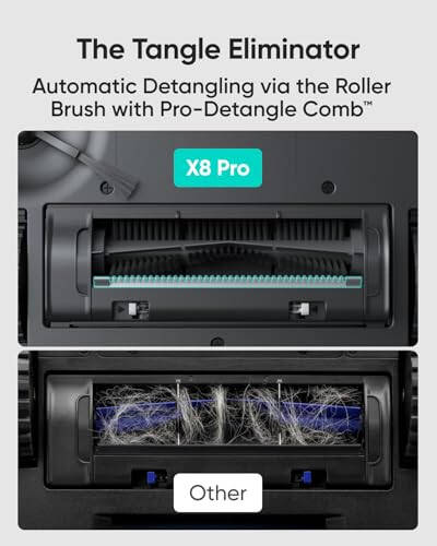 Робот-пылесос eufy X8 Pro со станцией самоочистки, сдвоенная турбина, всасывание 2x 4000 Па, 45 дней уборки без помощи рук, лазер iPath, глубокая очистка ковров от шерсти домашних животных, интеллектуальный очиститель для домов с домашними животными - 5