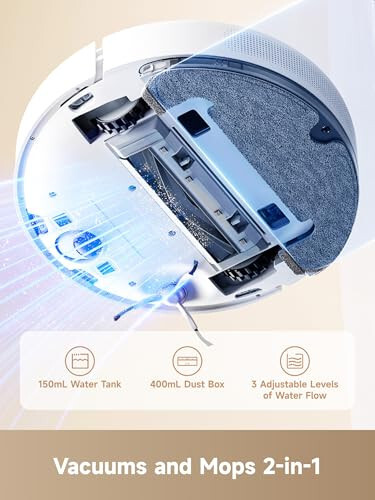 Робот-пылесос и швабра Dreame D10 Plus Gen 2 с самоочищающейся базой для 90 дней уборки, мощностью всасывания 6000 Па и навигацией LiDAR, обнаружением препятствий, подключением Wi-Fi. - 2