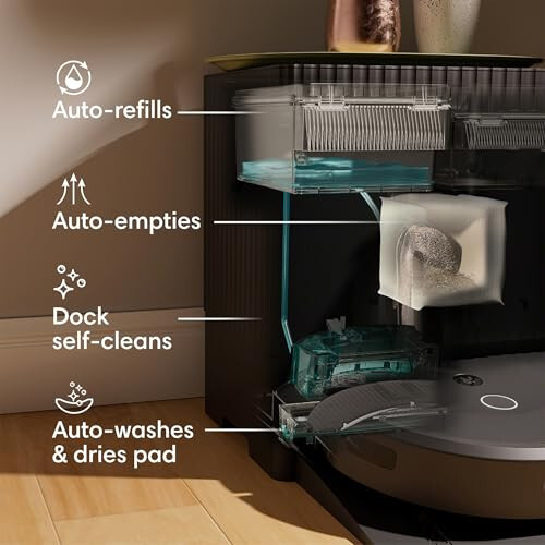 Робот-пылесос и швабра iRobot Roomba Combo 10 Max + док-станция AutoWash (x0850) - многофункциональная база, заполняет резервуар, моет и сушит швабру, самоочистка, автоматическое втягивание швабры, обходит препятствия - 2