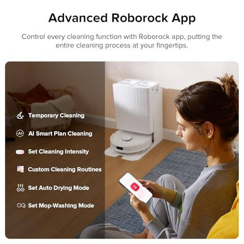 робот-пылесос и швабра roborock Qrevo Plus с конструкцией FlexiArm для мытья краев, самоочисткой, подъемными швабрами 10 мм, автоматической мойкой и сушкой швабры, реактивной технологией для предотвращения препятствий, всасыванием 7000 Па, белый - 7