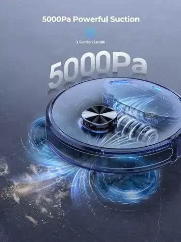 Робот-пылесос Laresar Clean, 3 в 1 с функцией самоочистки на 60 дней, навигация LiDAR, мощность всасывания 3500 Па, Wi-Fi/приложение/Alexa, идеально подходит для шерсти домашних животных, ковров и твердых полов - 2