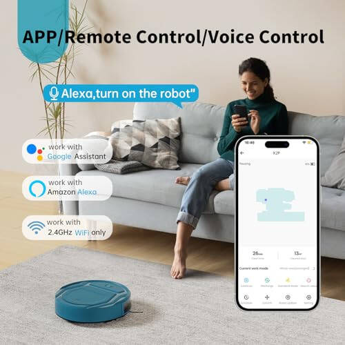 Робот-пылесос OKP, WiFi/приложение/Alexa, автоматическая зарядка, робот-пылесос с функцией построения карт маршрутов в режиме реального времени, бесшумная работа, подходит для твердых полов, шерсти домашних животных и ковров, K2-Pro - 3