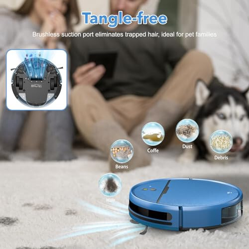 Robot Vacuum and Mop Combo, 2 in 1 Mopping Robot Vacuum Cleaner Compatible with WiFi/App, Robotic Vacuum Up to 2300Pa Suction, Self-Charging, Slim, Ideal for Hard Floor, Pet Hair, Low Pile Carpet - 5