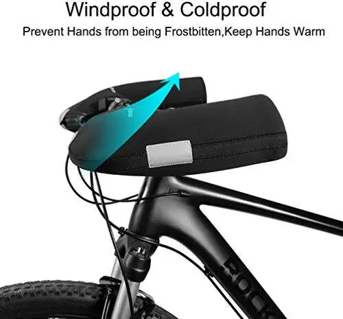 ROCKBROS Bike Handlebar Mittens Bicycle Pogies Winter Thermal Cover Cycling Hand Warm Windproof Cold Weather Mittens for MTB Mountain Bike Motor - 3