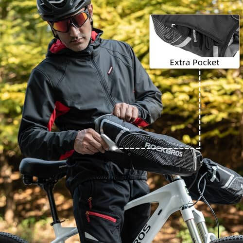 ROCKBROS Bike Handlebar Mittens Winter Extreme Cold Weather Mountain Commuter MTB Fat Bike Bar Covers Cyclist Pogies Mitten - 4