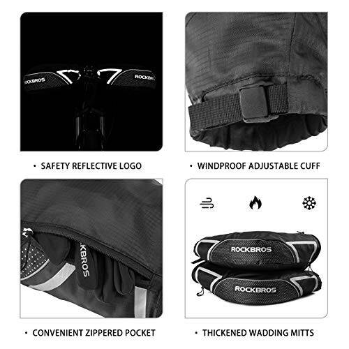 ROCKBROS Bike Handlebar Mittens Winter Extreme Cold Weather Mountain Commuter MTB Fat Bike Bar Covers Cyclist Pogies Mitten - 6