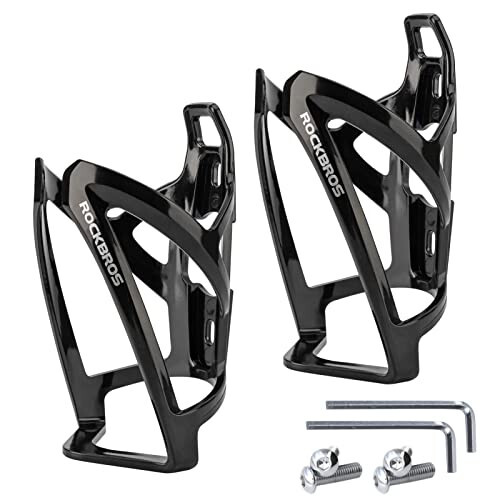 ROCKBROS Bike Water Bottle Holder Ultra-Light Bicycle Bottle Cages with Screws Tool, Universal Bike Cup Holder for Road MTB Mountain Bikes Cycling Accessories（2 Pack） - 1