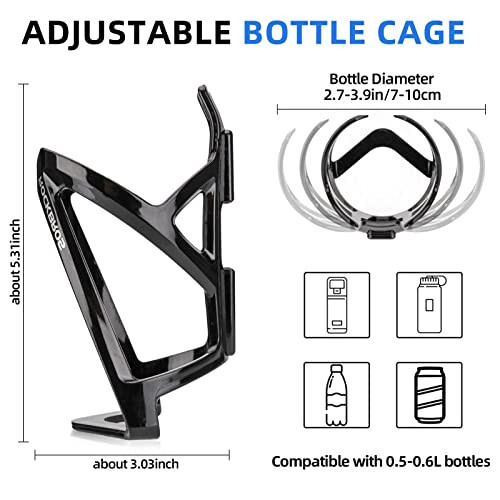 ROCKBROS Bike Water Bottle Holder Ultra-Light Bicycle Bottle Cages with Screws Tool, Universal Bike Cup Holder for Road MTB Mountain Bikes Cycling Accessories（2 Pack） - 2