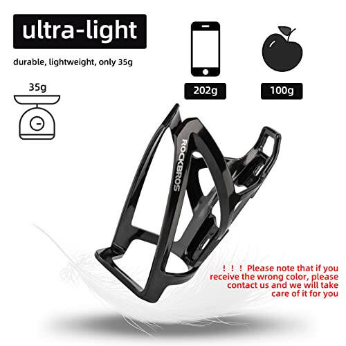 ROCKBROS Bike Water Bottle Holder Ultra-Light Bicycle Bottle Cages with Screws Tool, Universal Bike Cup Holder for Road MTB Mountain Bikes Cycling Accessories（2 Pack） - 4