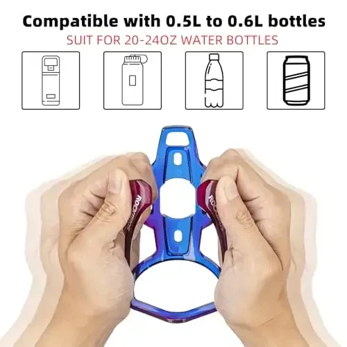ROCKBROS Bike Water Bottle Holder Ultra-Light Bicycle Bottle Cages with Screws Tool, Universal Bike Cup Holder for Road MTB Mountain Bikes Cycling Accessories（2 Pack） - 5